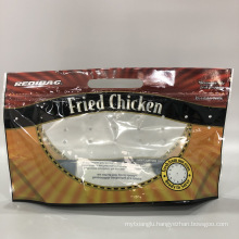 Logo Printing Clear Window Fried Chicken Packaging Bag Plastic Bag with Handle